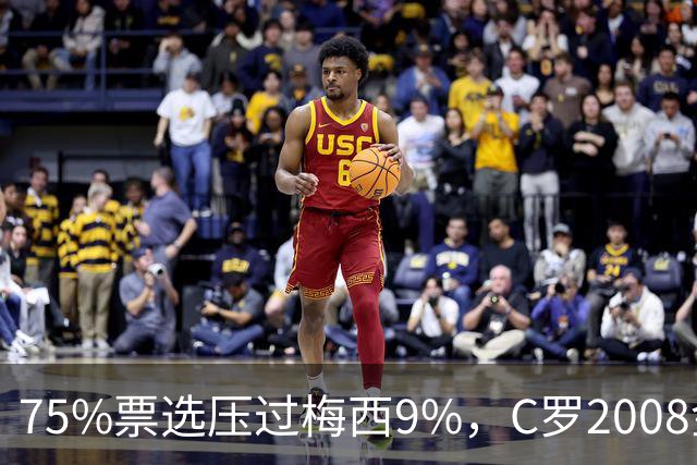75%票选压过梅西9%，C罗2008金球奖获评历史最佳